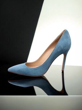 Manolo Blahnik BB 105mm Suede Pumps Blue 38